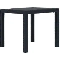 vidaXL Table de jardin anthracite 79x79x72 cm plastique aspect rotin
