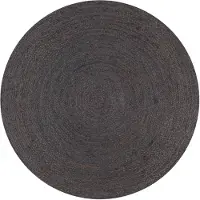 vidaXL Tapis fait à la main Jute Rond 150 cm Gris foncé