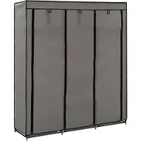 vidaXL Armoire avec compartiments et tringles Gris 150x45x175cm Tissu