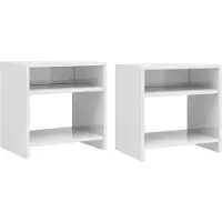 vidaXL Tables de chevet 2pcs Blanc brillant 40x30x40cm bois ingénierie
