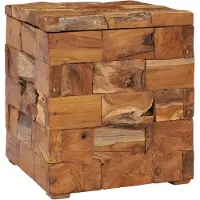 vidaXL Tabouret avec espace de rangement en teck massif