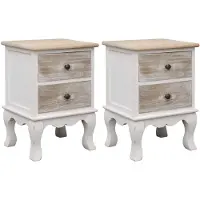 vidaXL 2 pcs Tables de chevet 35x30x50 cm Bois de Paulownia