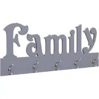 vidaXL Porte-manteau mural FAMILY Gris 74x29,5 cm