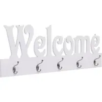 vidaXL Porte-manteau mural WELCOME Blanc 74x29,5 cm