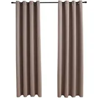 vidaXL Rideaux occultants avec anneaux en métal 2 pcs Taupe 140x245 cm