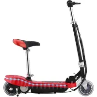 vidaXL Trottinette pour enfants avec selle et LED 120 W rouge