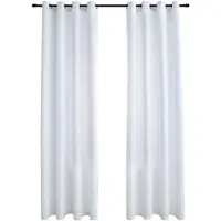 vidaXL Rideau occultant et anneaux en métal 2pcs Blanc cassé 140x175cm