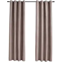 vidaXL Rideaux occultants avec anneaux en métal 2 pcs Taupe 140x245 cm