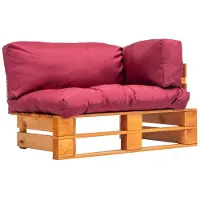 vidaXL Canapé-palette de jardin avec coussins rouges en bois de pin