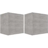 vidaXL Tables de chevet 2 pcs Gris béton 40x30x40 cm Bois d'ingénierie