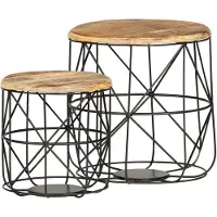 vidaXL Tables basses 2 pcs. Bois massif Mango