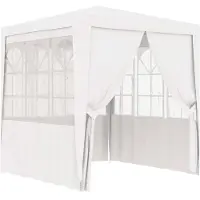 vidaXL Tente de réception professionnelle avec parois latérales 2,5x2,5 m Blanc 90 g/m