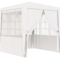 vidaXL Tente de réception avec parois latérales 2x2 m Blanc 90 g/m²