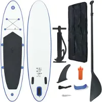 vidaXL SUP-Board Gonflable Bleu et Blanc