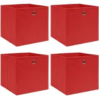 vidaXL Boîtes de rangement 4 pcs. Rouge 32x32x32 cm Tissu