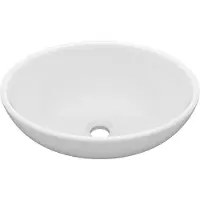vidaXL avabo ovale blanc mat 40x33 cm Céramique