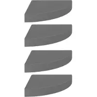 vidaXL Étagères d'angle flottantes 4 pcs gris brillant 25x25x3,8cm MDF