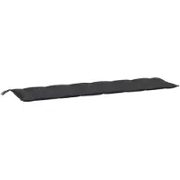 vidaXL Coussin pour banc de jardin Noir 200x50x7 cm Tissu Oxford