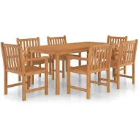 vidaXL Ensemble de jardin à manger 7 pièces 180 x 90 cm teck massif