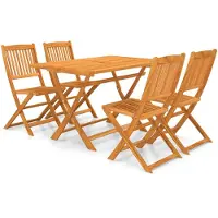 vidaXL Ensemble à manger de jardin pliable 5 pcs Bois d'acacia solide