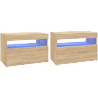 vidaXL Armoires TV Lampes LED 2 pcs. chêne Sonoma 60x35x40 cm
