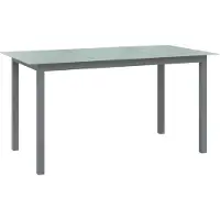 vidaXL Table de jardin gris clair 150x90x74 cm Aluminium et verre