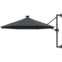 vidaXL Parasol mural avec LEDs 300 cm Anthracite