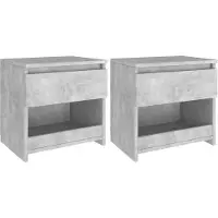 vidaXL Tables de chevet 2 pcs Gris béton 40x30x39 cm Bois d’ingénierie