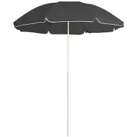 vidaXL Parasol avec mât en acier Anthracite 180 cm