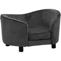 vidaXL Canapé pour chien gris foncé 69x49x40 cm peluche