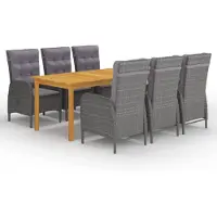 vidaXL Ensemble de jardin 7 pièces Gris