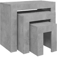 vidaXL Satztische 3-tlg. Betongrau Holzwerkstoff