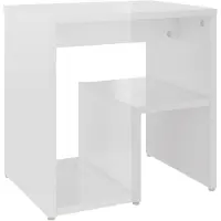 vidaXL Table de chevet blanc brillant 40x30x40 cm bois d'ingénierie