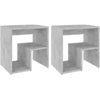 vidaXL Tables de chevet 2 pcs gris béton 40x30x40 cm bois d'ingénierie