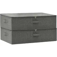 vidaXL Boîtes de rangement 2 pcs. tissu 70x40x18 cm anthracite