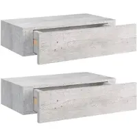 vidaXL Étagères à tiroir murales 2 pcs Gris béton 40x23,5x10 cm MDF