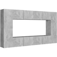 vidaXL Ensemble de 8 meubles TV en bois gris béton