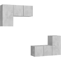 vidaXL Ensemble d'armoires TV 4 pièces gris béton Bois composite