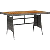 vidaXL Table de jardin Gris 130x70x72 cm Poly rotin & bois massif Acacia