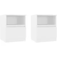 vidaXL Tables de chevet 2 pcs blanc 40x40x50 cm bois d'ingénierie