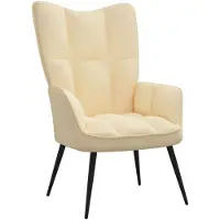 vidaXL Fauteuil relax blanc crème velours