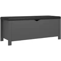 vidaXL Boîte de rangement et coussin Gris 105x40x45 cm Bois ingénierie
