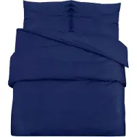 vidaXL Ensemble de literie bleu marine 220x240 cm coton