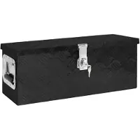 vidaXL Boîte de rangement noire 60x23,5x23 cm aluminium