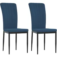 vidaXL Chaise de salle à manger 2 pcs. Bleu velours