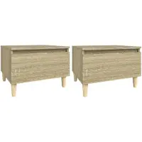 vidaXL Tables d'appoint 2 pcs Chêne sonoma 50x46x35 cm Bois ingénierie