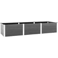 vidaXL Lit surélevé Gris 300x100x54 cm WPC