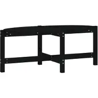 vidaXL Table basse noire 118x63x45 cm pin massif