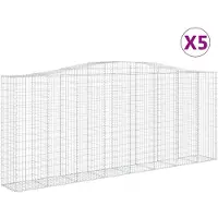 vidaXL Gabions avec arc surélevé 5 pcs. 400x50x160/180cm Fer galvanisé
