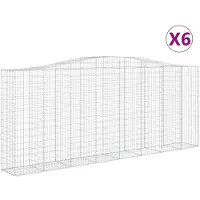 vidaXL Gabions avec arc surélevé 6 pcs. 400x50x160/180cm Fer galvanisé